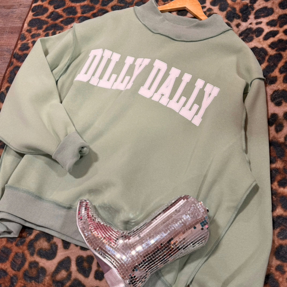 “Dilly Dally” mockneck sweatshirt