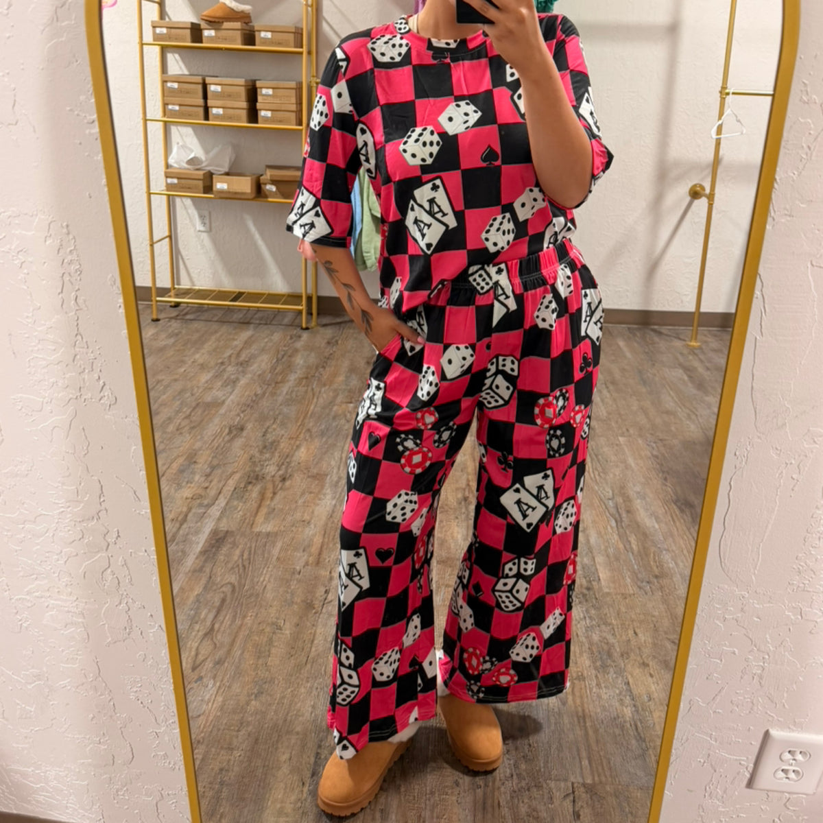 Checkered and dice set