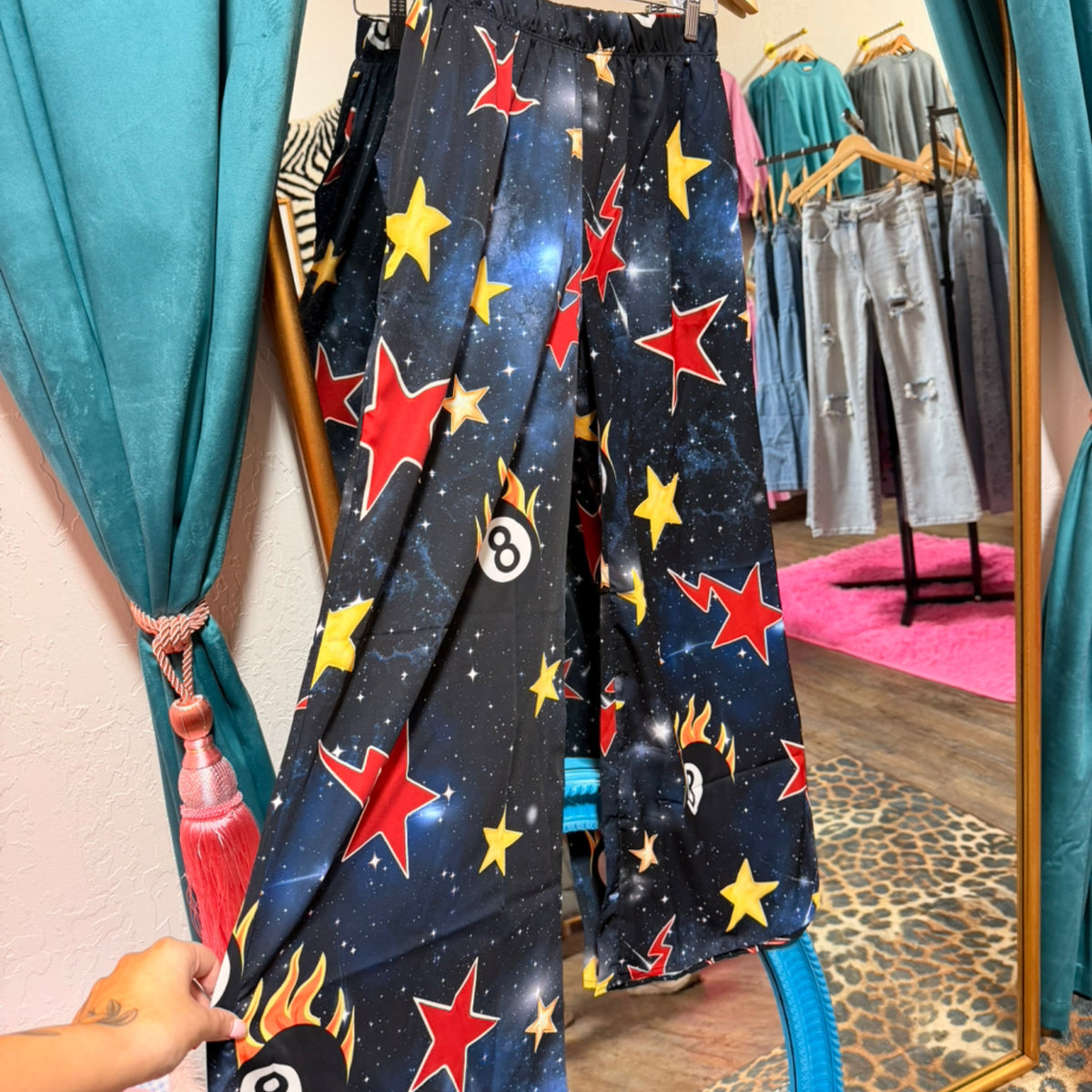 Galaxy 8 ball print pants