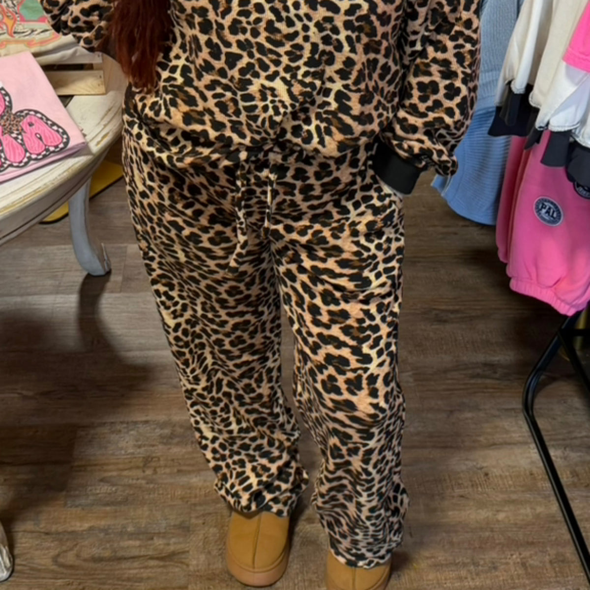 Lulu Mac waffle leopard pant