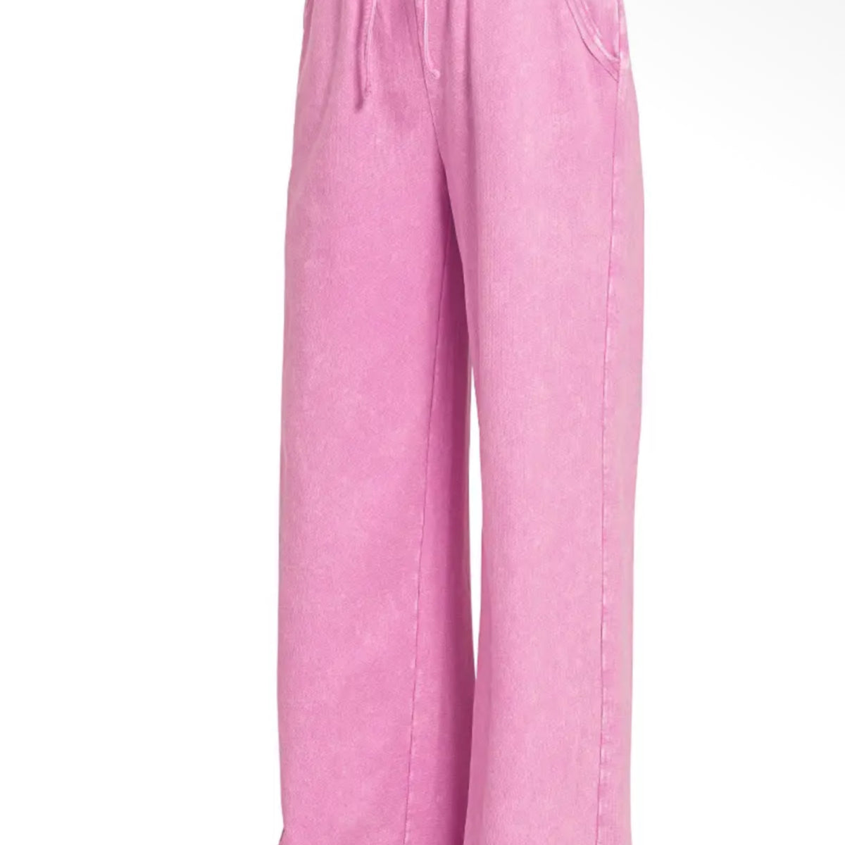 Washed French terry sweatpants w pockets zenana mauve
