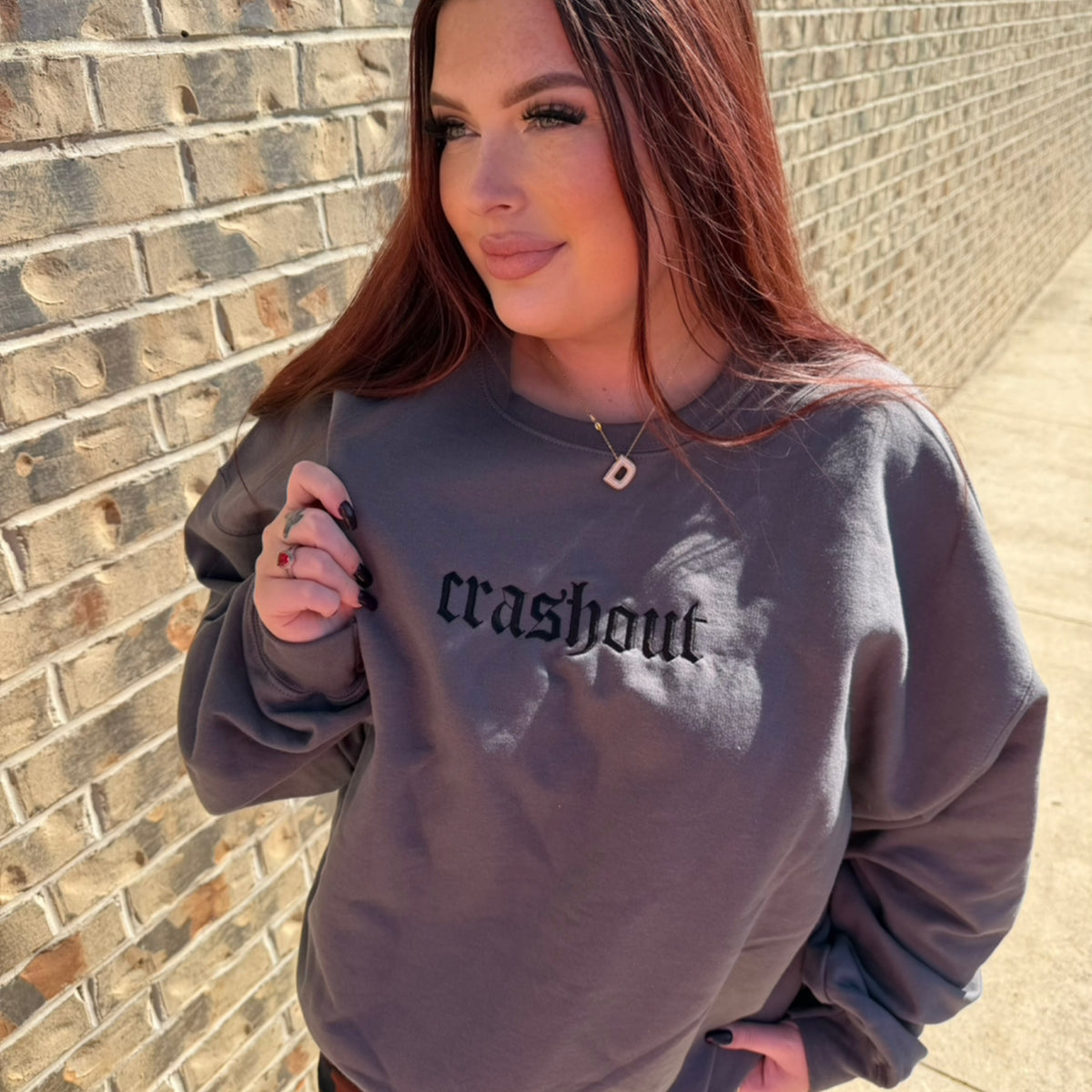 Embroidered crashout gildan sweatshirt