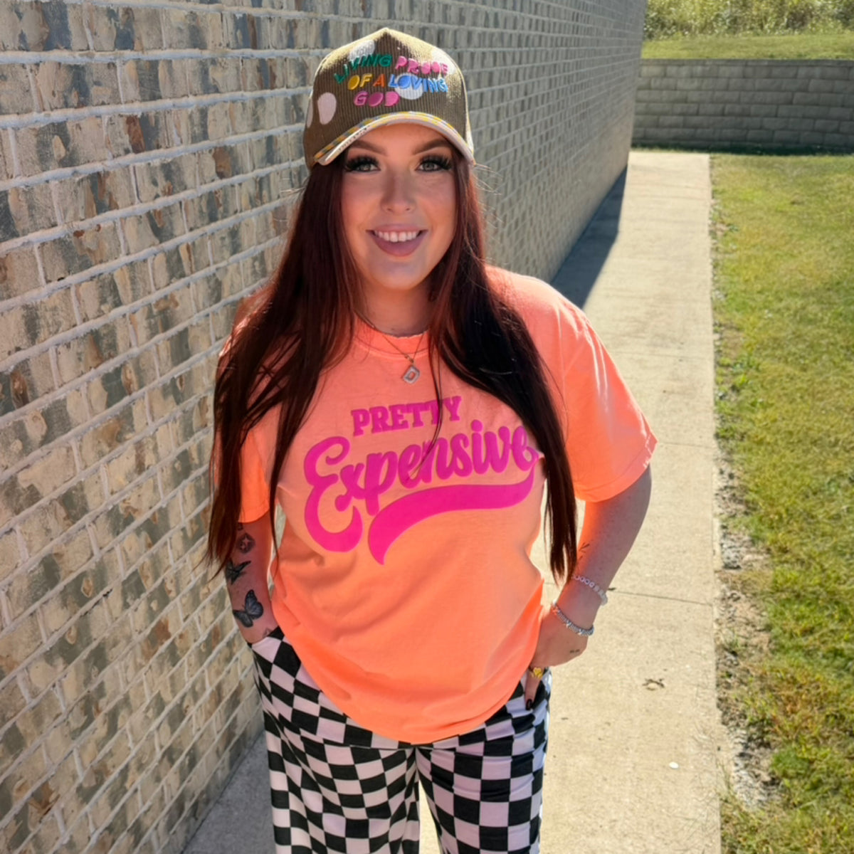 “Pretty expensive” orange with pink on comfort color tee
