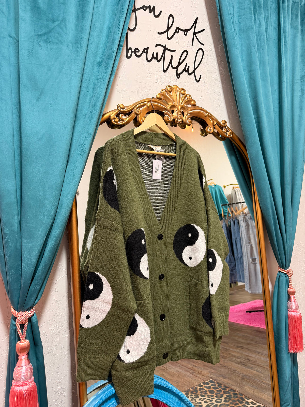 Oversized yin yang cardigan