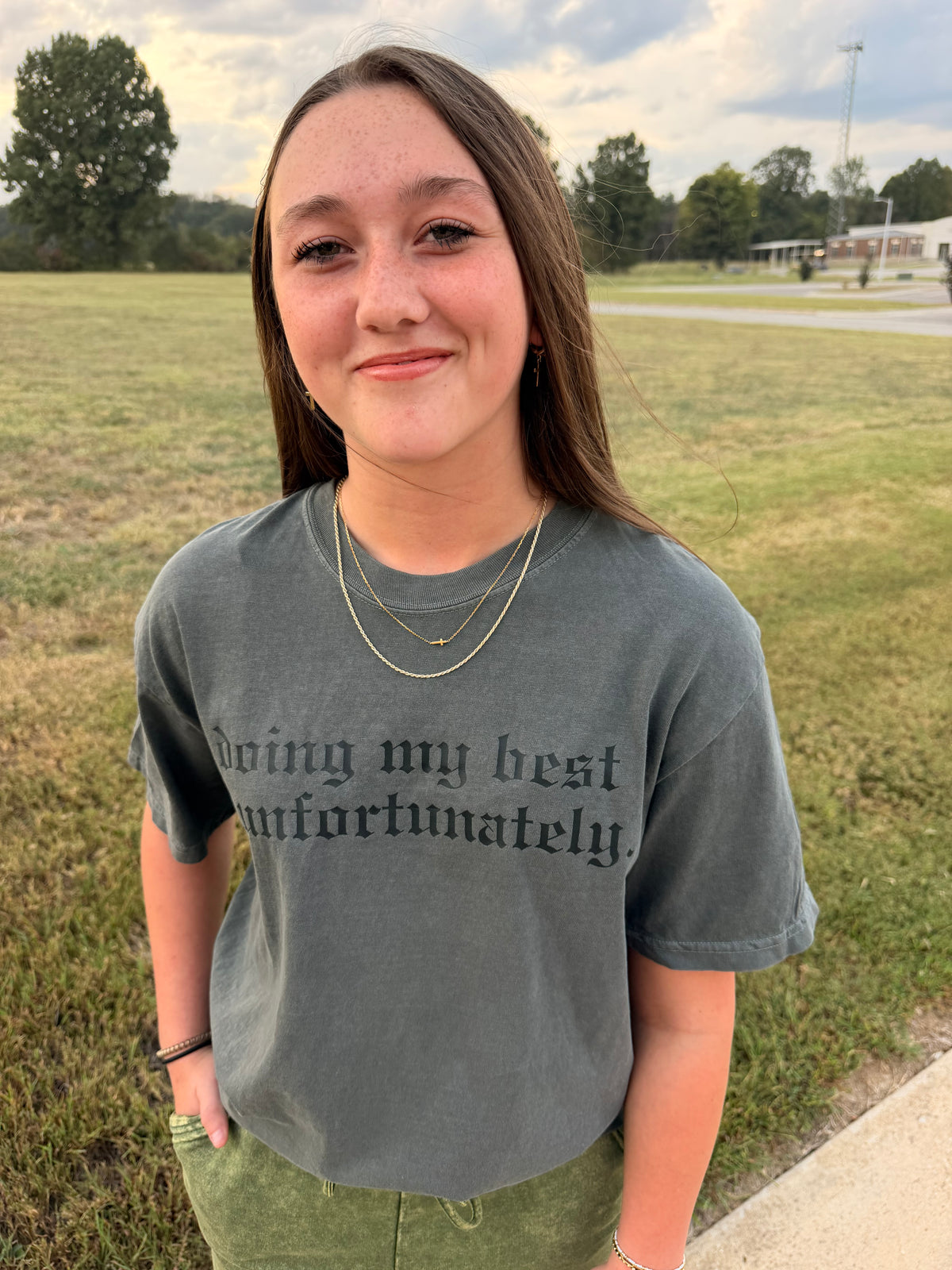 “Doing my best … unfortunately” comfort color tee pepper