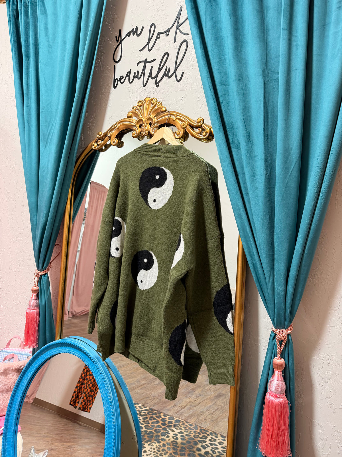 Oversized yin yang cardigan