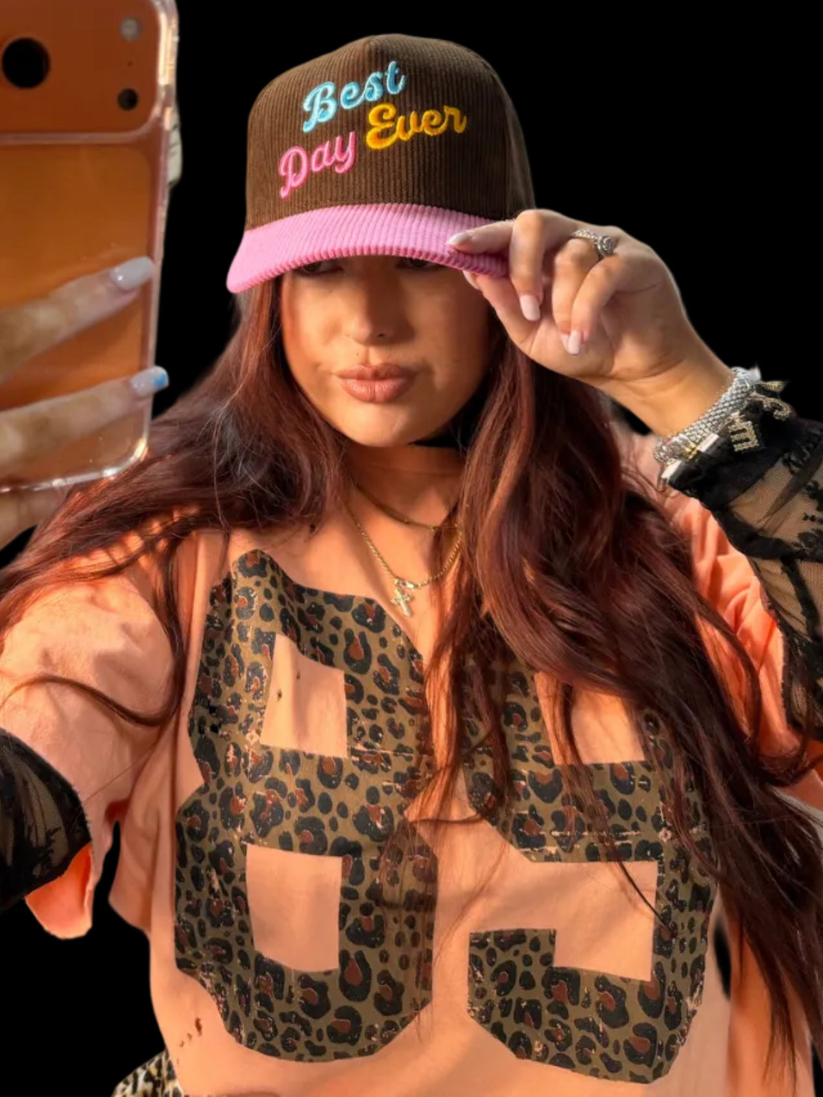 89 leopard oversized vintage graphic seamless tee peach