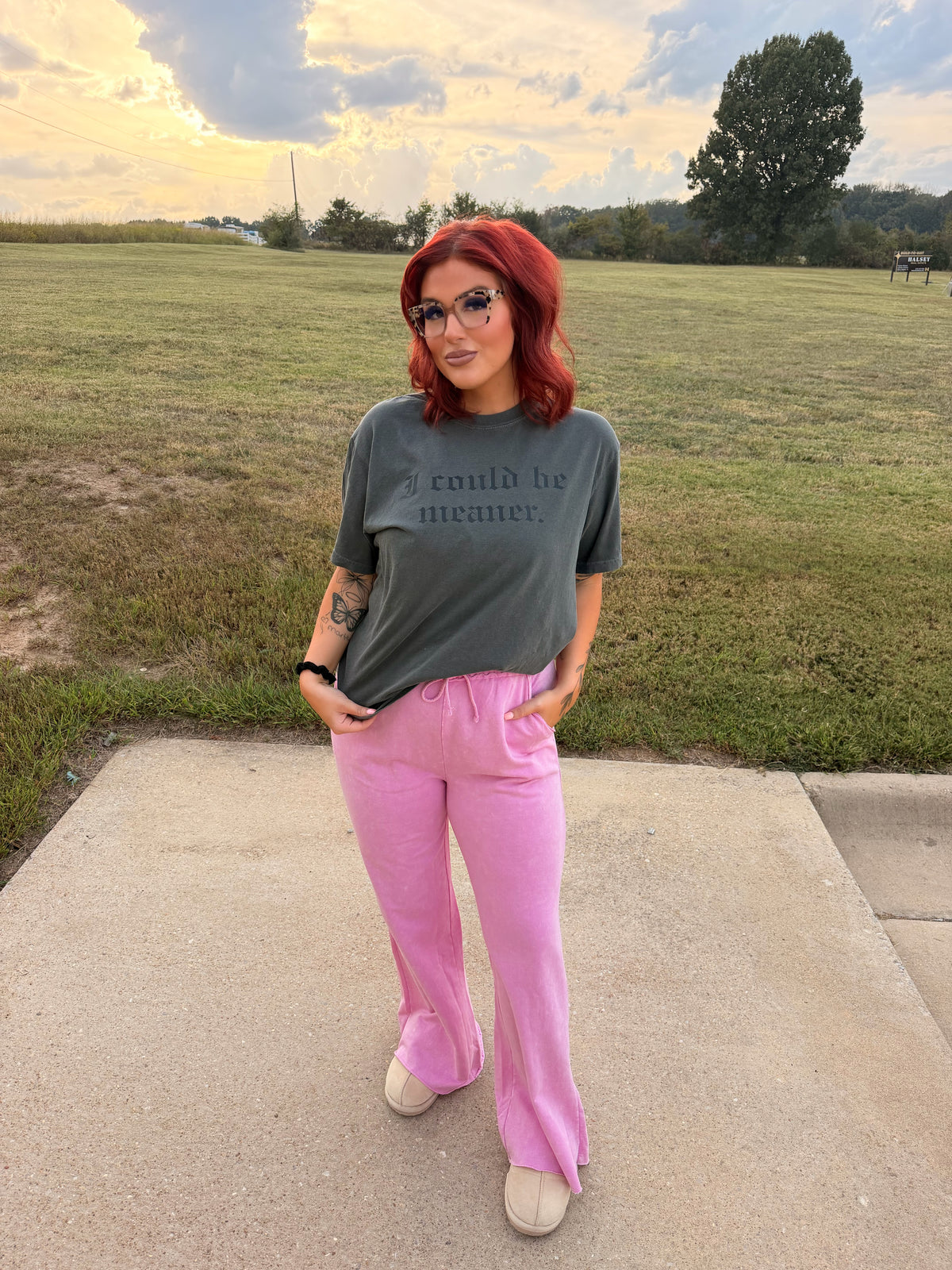 “I could be meaner” comfort color pepper tee