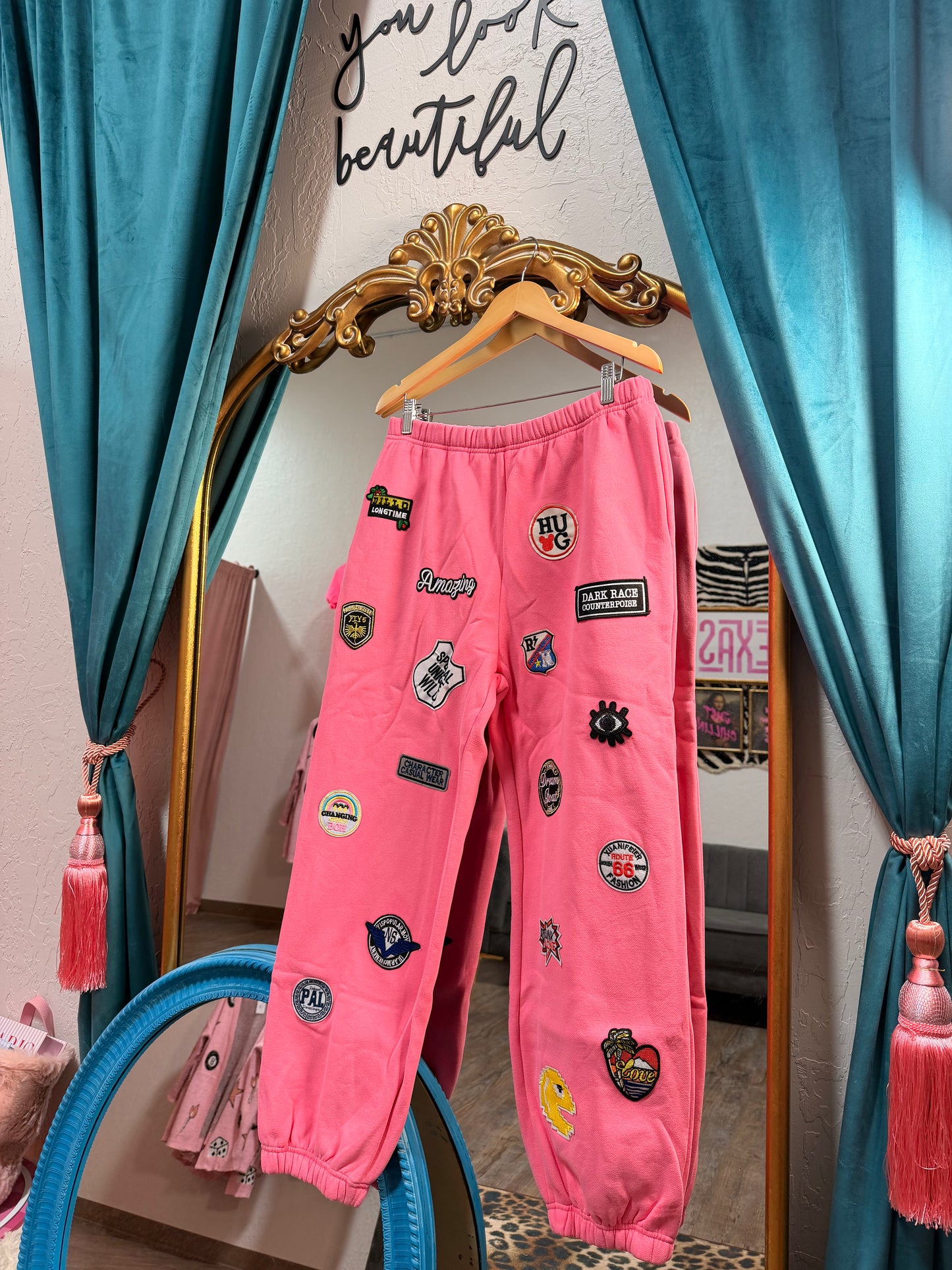 Patch detail jogger pants