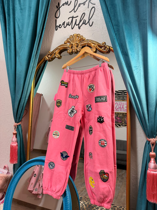 Patch detail jogger pants