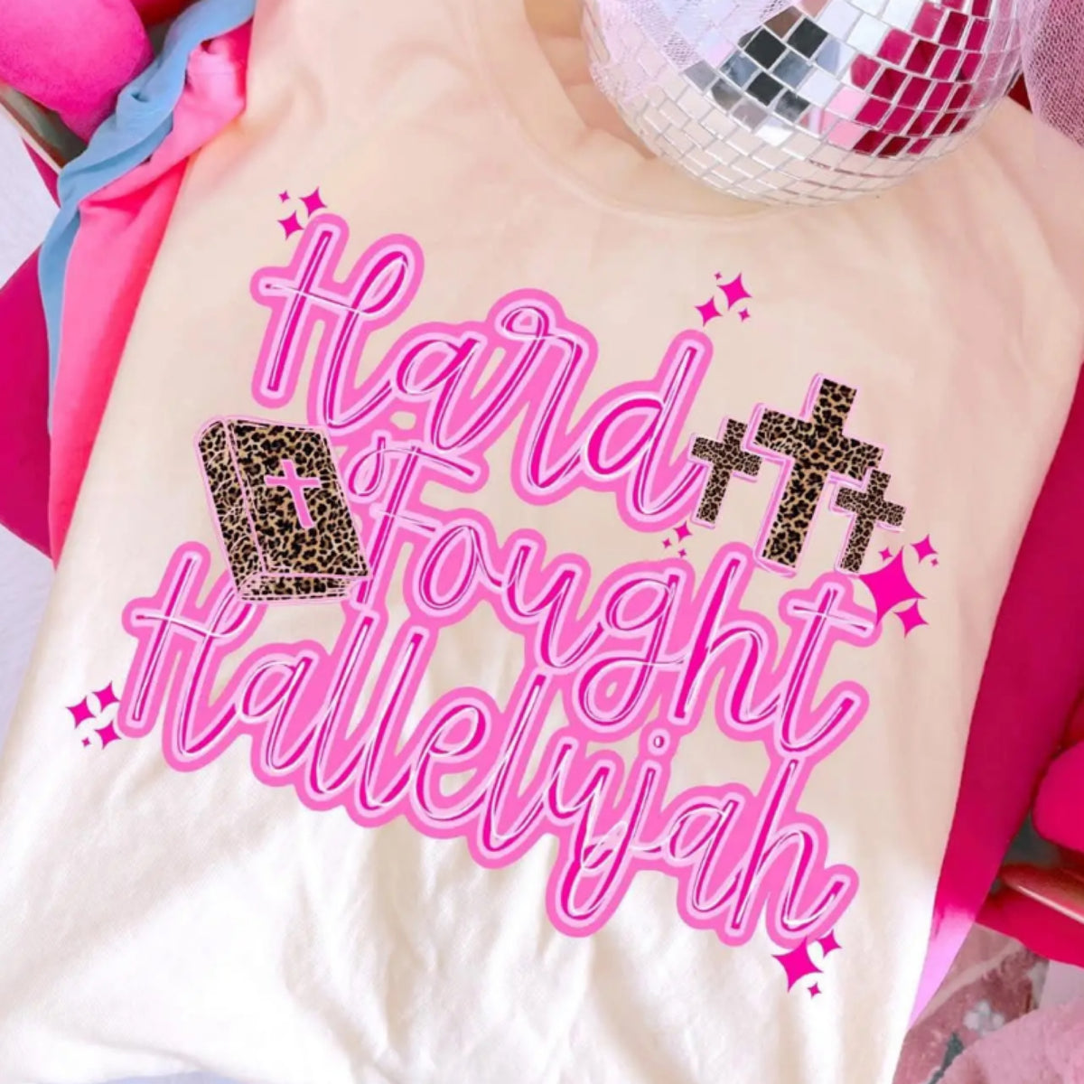 Hard fought hallelujah comfort color tee - ivory