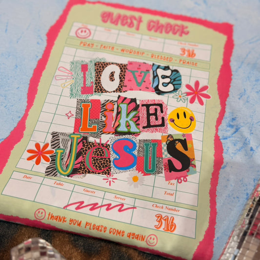 “Love like jesus” comfort color - color blast tee