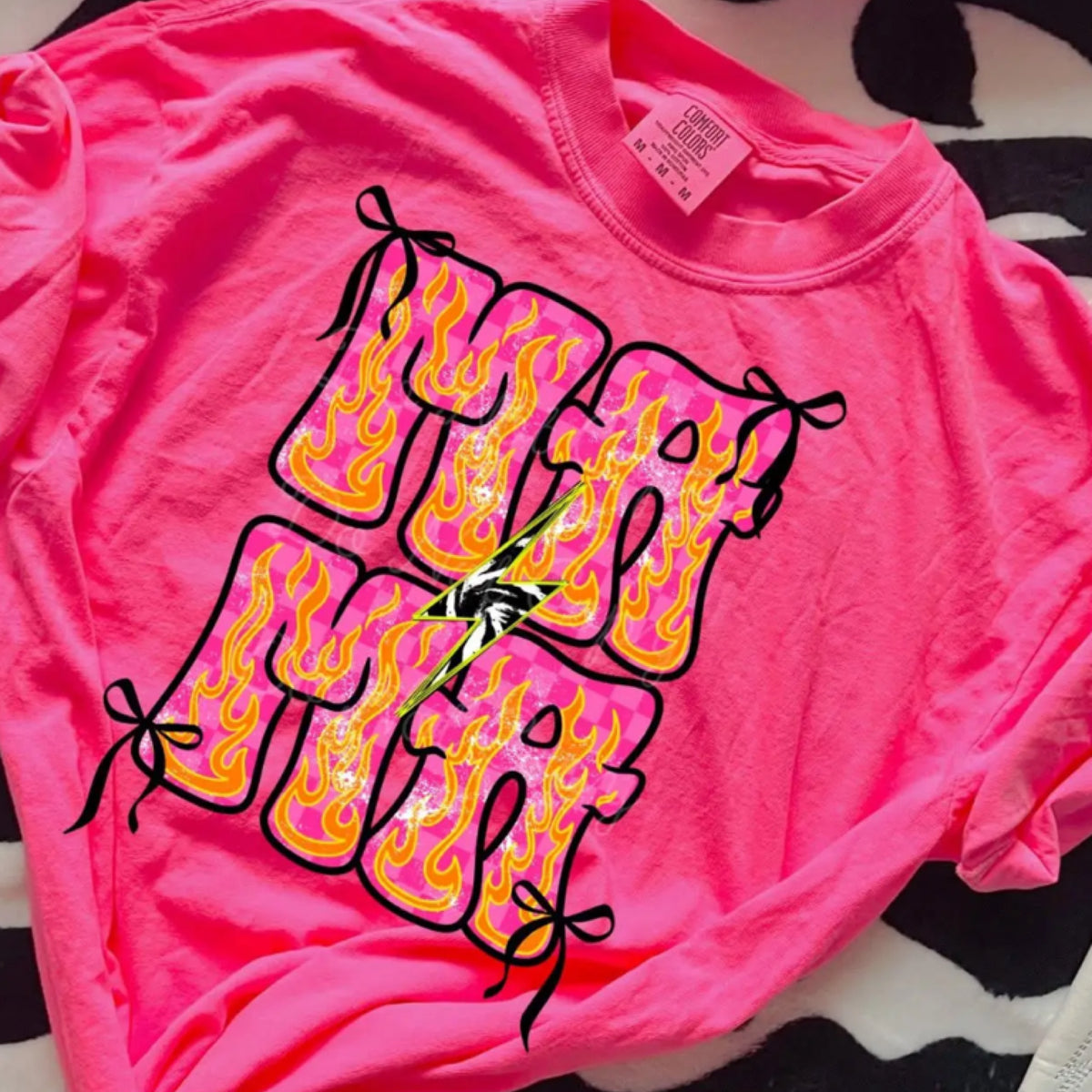 Orange flames mama tee