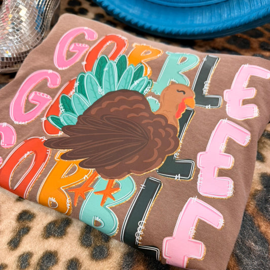 Gobble gobble DTF comfort color tee espresso