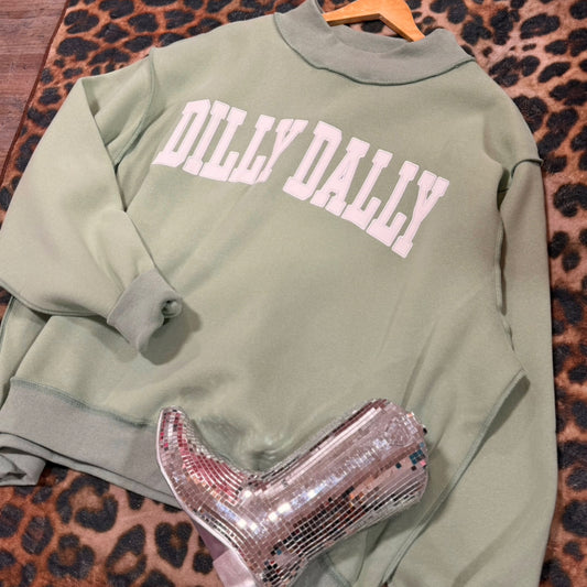 “Dilly Dally” mockneck sweatshirt