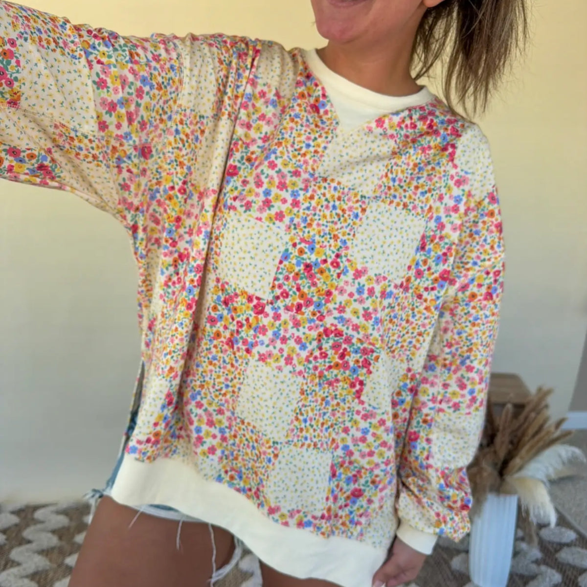 Meadow bloom patchwork top