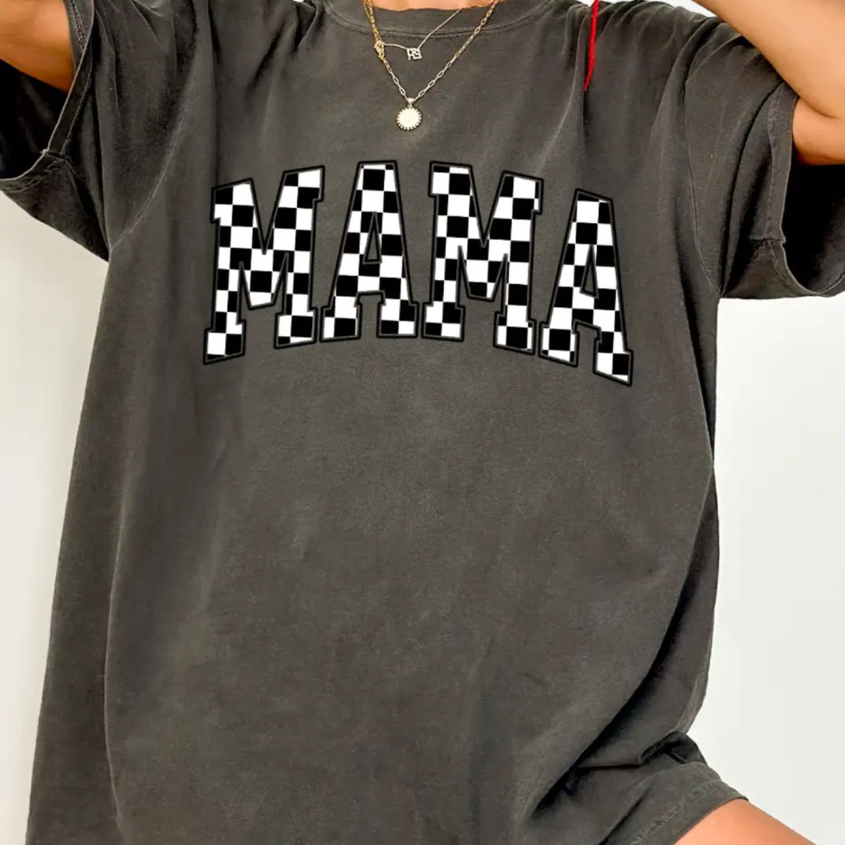 Checkered mama comfort color pepper