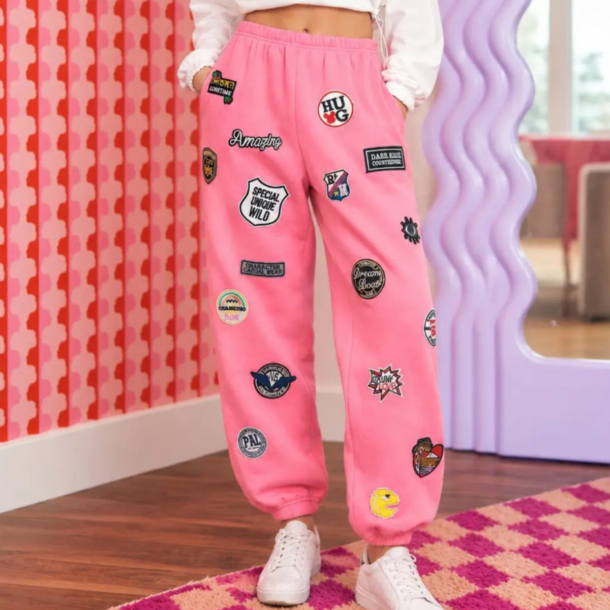 Patch detail jogger pants