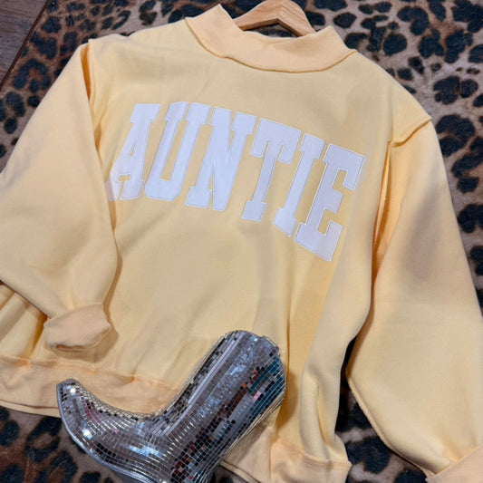 “Auntie” mockneck sweatshirt