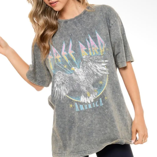 Free bird washed boyfriend tee