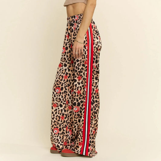 Leopard number 7 ball red side tape pants