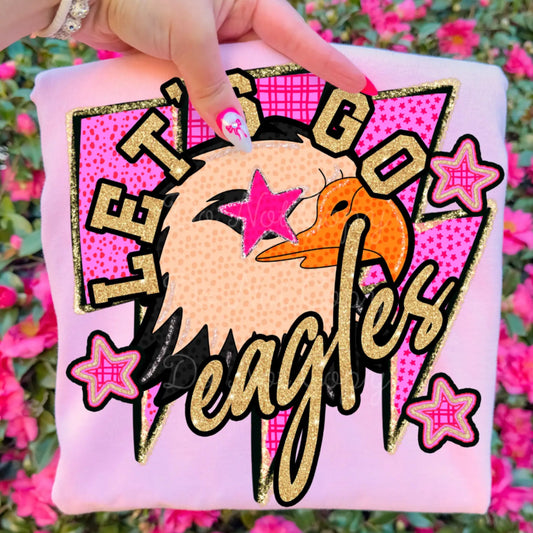 Let’s go eagles tee - pink