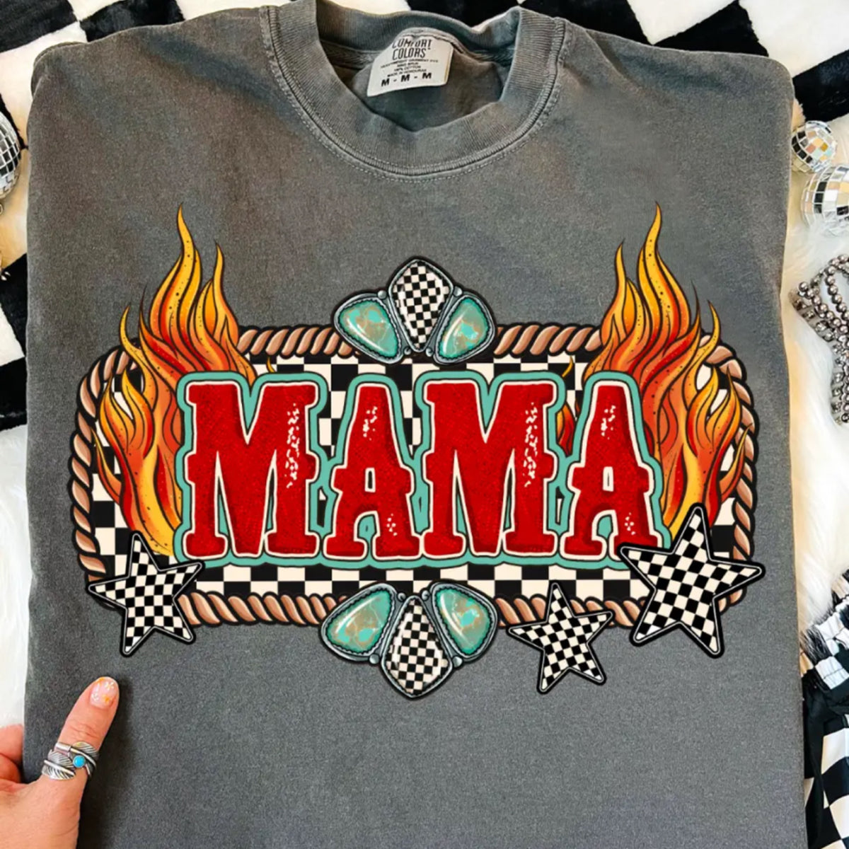 Mama turquoise fire comfort color pepper